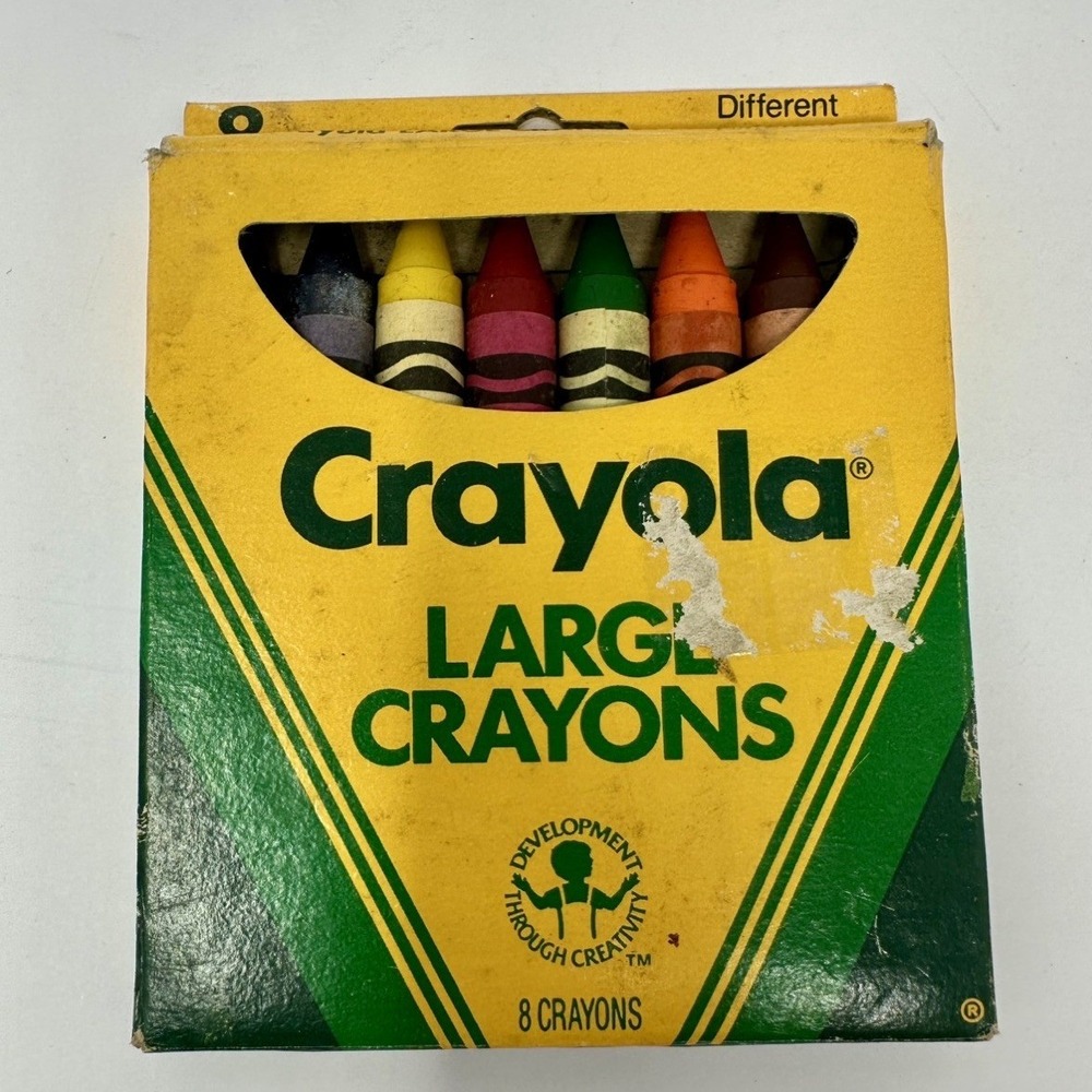 Vintage 1988 Crayola Large Crayons 8ct Binney & Smith UNUSED